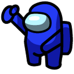 Among Us Blue Character Dance Hand Cursor