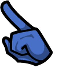 Among Us Blue Character in Red Gift Box Arrow Cursor