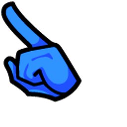 Among Us Blue Character with Red Bow Hat Arrow Cursor