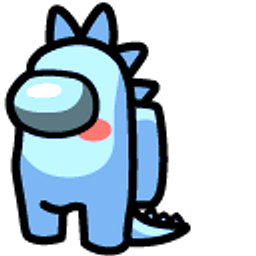 Among Us Blue Dinosaur Character Hand Cursor
