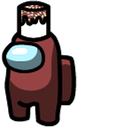 Among Us Brown Character in Marshmallow Hat Hand Cursor