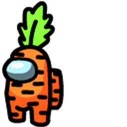 Among Us Orange Character Carrot Hand Cursor