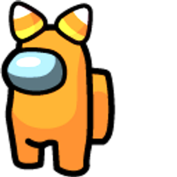 Among Us Orange Character in Candy Corn Hat Hand Cursor