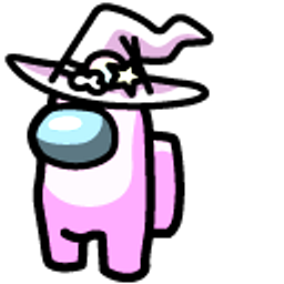 Among Us Pink Beautiful Halloween Witch Character Hand Cursor