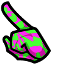 Among Us Pink-Green Blur Character Pink Arrow Cursor