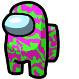 Among Us Pink-Green Blur Character Pink Hand Cursor