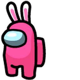 Among Us Pink Rabbit Character Hand Cursor