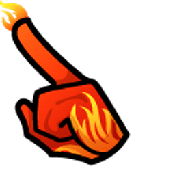 Among Us Red Character in Flames Arrow Cursor