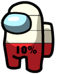 Among Us Red Character Running Out of Charge White Red Hand Cursor