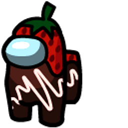 Among Us Red Strawberries in Chocolate Character Hand Cursor