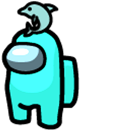 Among Us Teal Character in a Dolphin Hat Hand Cursor