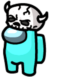 Among Us Teal Character in a Skull Hat Teal Hand Cursor