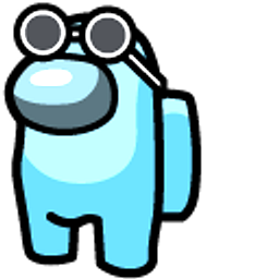 Among Us Teal Character in Sunglasses Hand Cursor