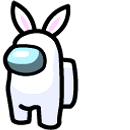 Among Us White Character Rabbit Hand Cursor