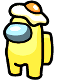 Among Us Yellow Character in Fried Egg Hat Yellow Hand Cursor