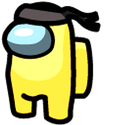 Among Us Yellow Character Ninja Hand Cursor