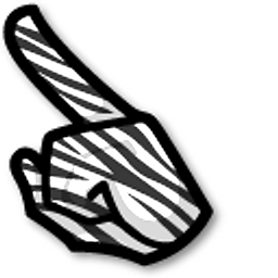 Among Us Zebra Character Black Arrow Cursor