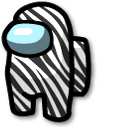 Among Us Zebra Character Black Hand Cursor