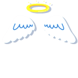Angel Wings and Halo Blue Gold Poniter