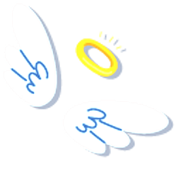 Angel Wings and Halo Blue Gold Arrow Cursor