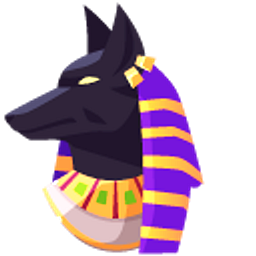 Anubis and Scepter Gold Black Purple Hand Cursor