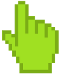 Apple Green Pixel Hand Cursor