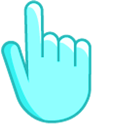 Aqua Blue Hand Cursor