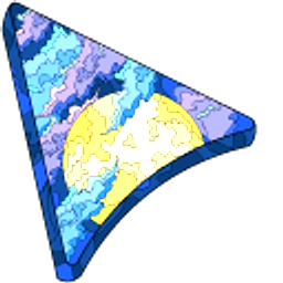 Art Moon on a Cloudy Sky Blue Arrow Cursor