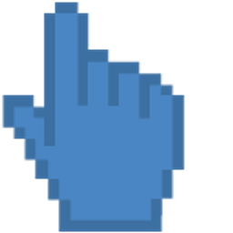 Bice Blue Pixel Hand Cursor