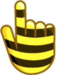 Black and Yellow Bee Hand Cursor