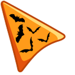 Black Bats on Orange Background Arrow Cursor