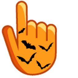 Black Bats on Orange Background Hand Cursor
