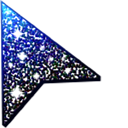 Black Blue Glitter Arrow Cursor