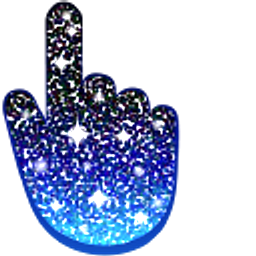 Black Blue Glitter Hand Cursor
