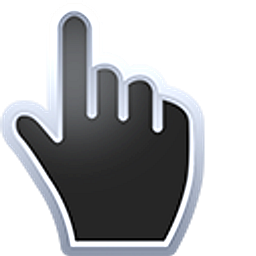 Black with Chrome Stroke Hand Cursor