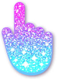 Blue and Pink Glitter Hand Cursor