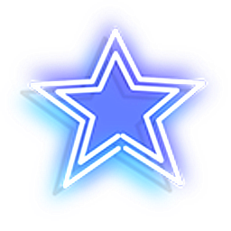 Blue Star Neon Hand Cursor
