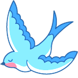 Blue Swallow and Hyacinth Flowers Hand Cursor