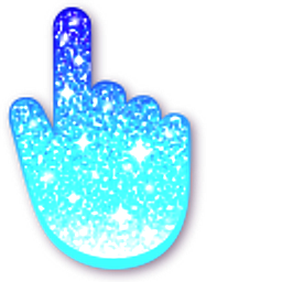 Blue Turquoise Glitter Hand Cursor