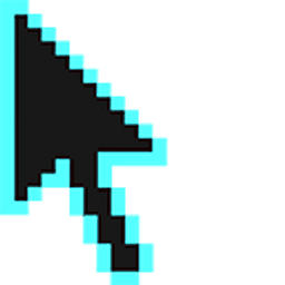 Bright Turquoise Pixel Arrow Cursor