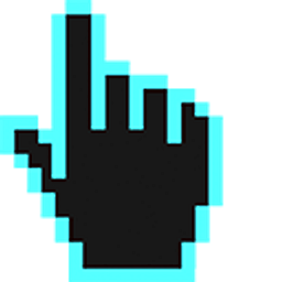 Bright Turquoise Pixel Hand Cursor