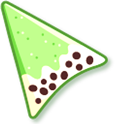 Bubble Tea on Green Background Green Arrow Cursor