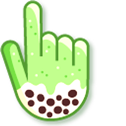 Bubble Tea on Green Background Green Hand Cursor