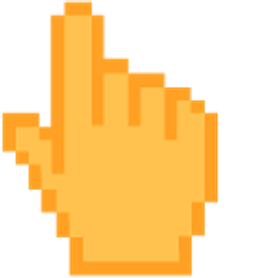 Carrot Orange Pixel Hand Cursor