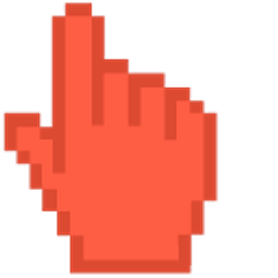Chili Red Pixel Hand Cursor