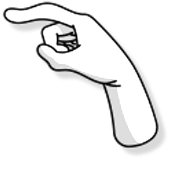Computer Mouse and Finger White Arrow Cursor