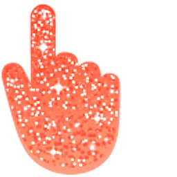 Coral Glitter Red Pink Hand Cursor