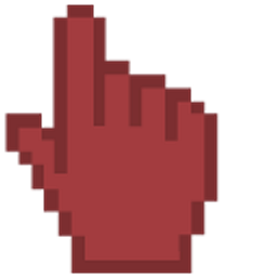 Cordovan Red Pixel Hand Cursor
