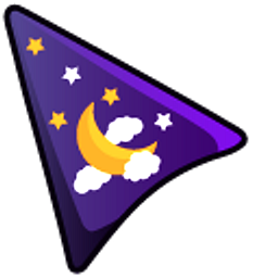 Crescent Moon on Purple Background Arrow Cursor