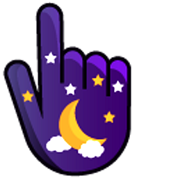Crescent Moon on Purple Background Hand Cursor